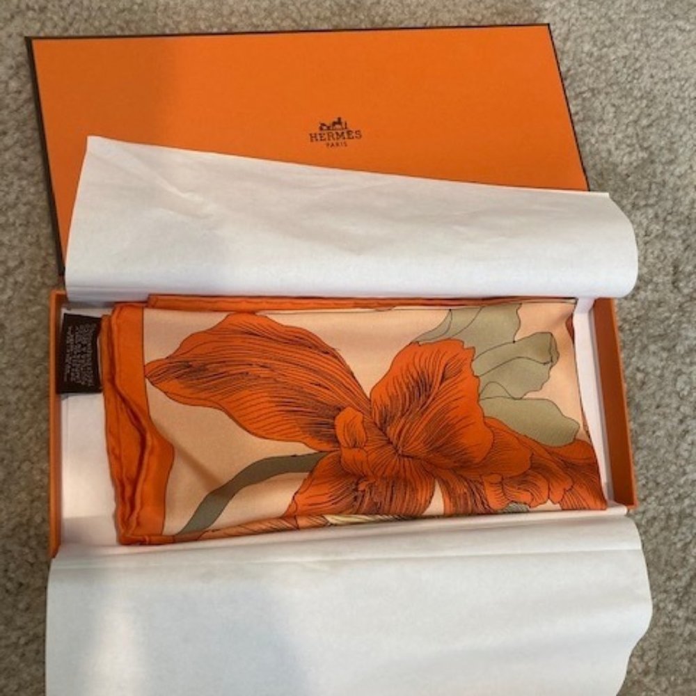 Hermes Etude Pour Un Iris 45cm silk scarf